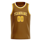 Custom Khaki & Gold Colors Design Sports Basketball Jersey