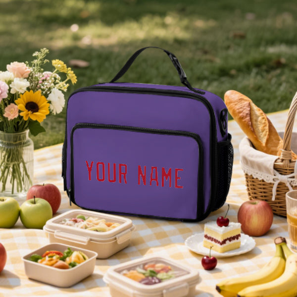 Custom Light Purple Red Lunch Bag