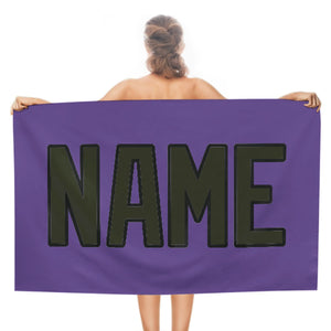 Custom Light Purple Olive Beach Towel