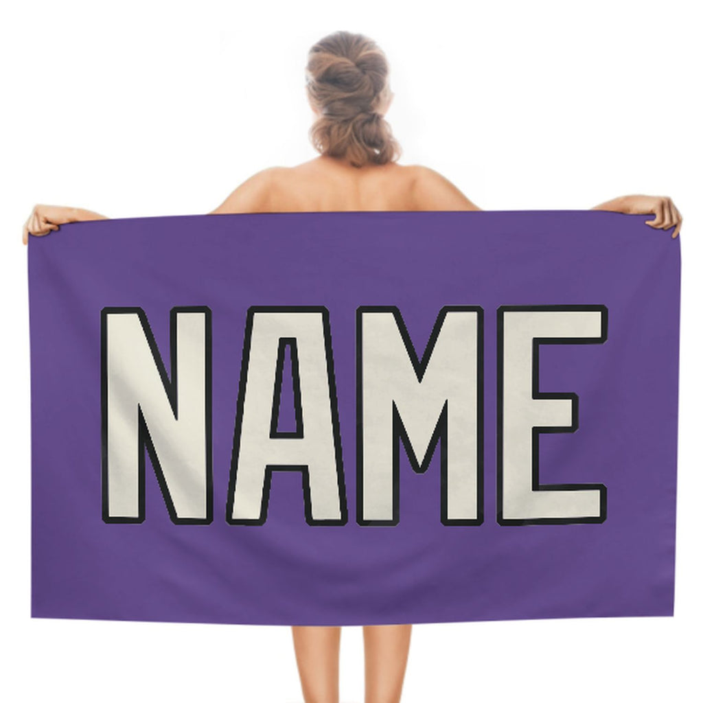 Custom Light Purple Cream Beach Towel