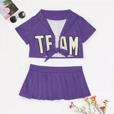 Custom Light Purple Cream Cheerleading Uniform Set