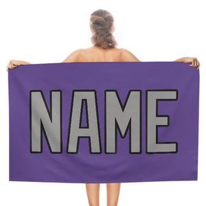 Custom Light Purple Gray Beach Towel