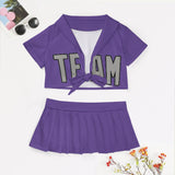 Custom Light Purple Gray Cheerleading Uniform Set