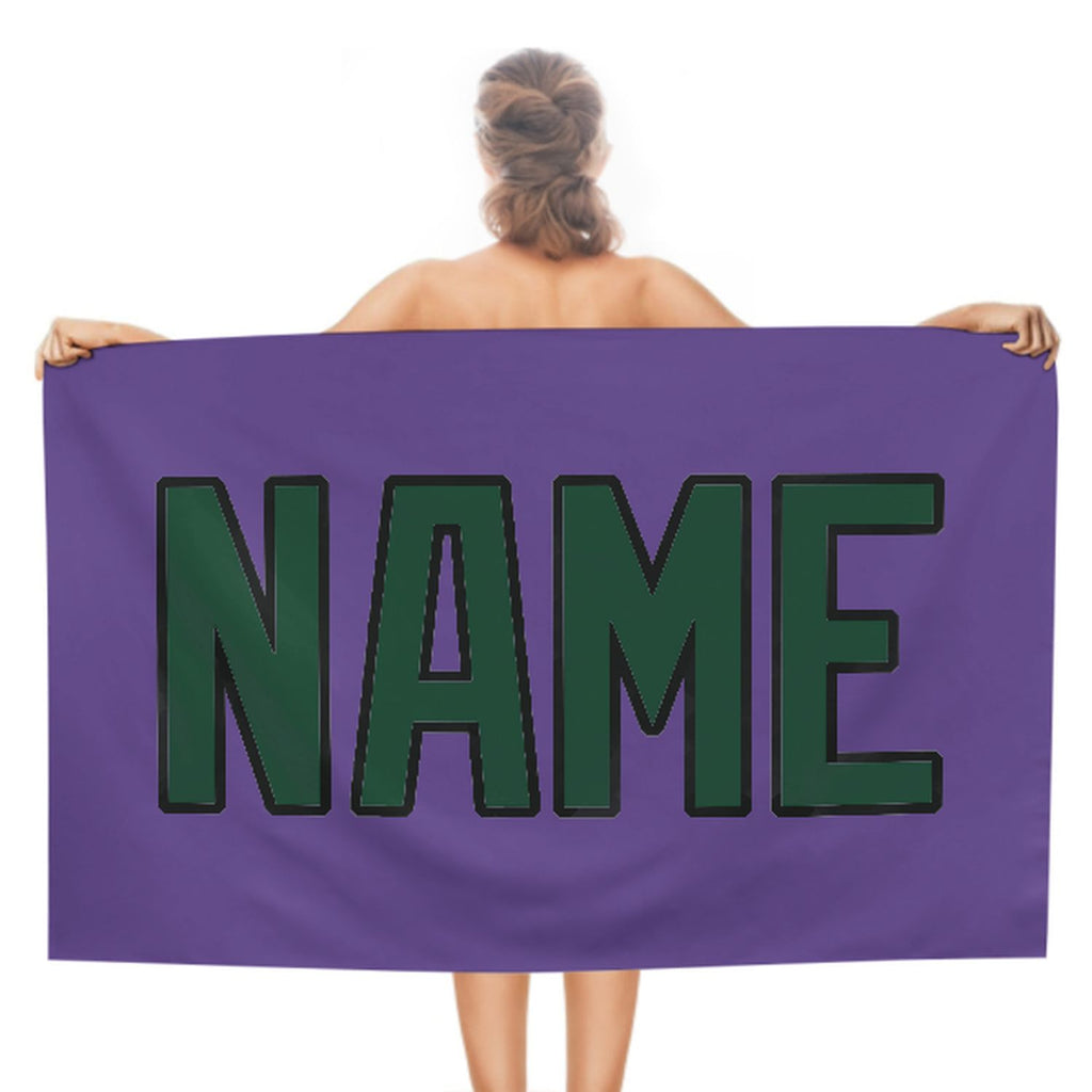 Custom Light Purple Green Beach Towel