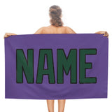 Custom Light Purple Green Beach Towel
