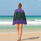 Custom Light Purple Green Beach Towel