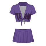 Custom Light Purple Purple Cheerleading Uniform Set