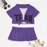 Custom Light Purple Purple Cheerleading Uniform Set