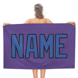 Custom Light Purple Sky Blue Beach Towel