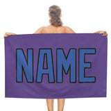 Custom Light Purple Sky Blue Beach Towel