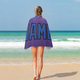 Custom Light Purple Sky Blue Beach Towel