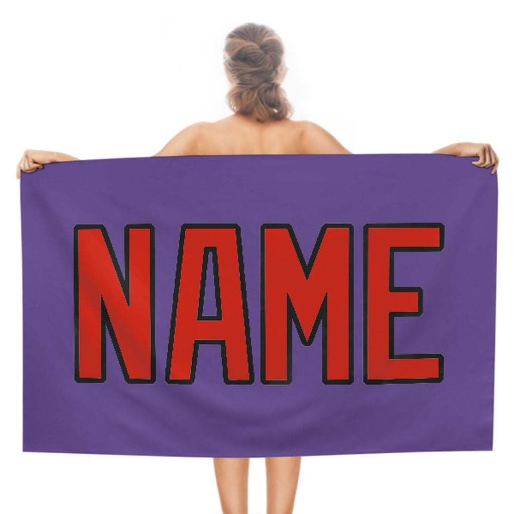 Custom Light Purple Orange Red Beach Towel