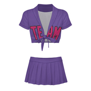 Custom Light Purple Pink Cheerleading Uniform Set