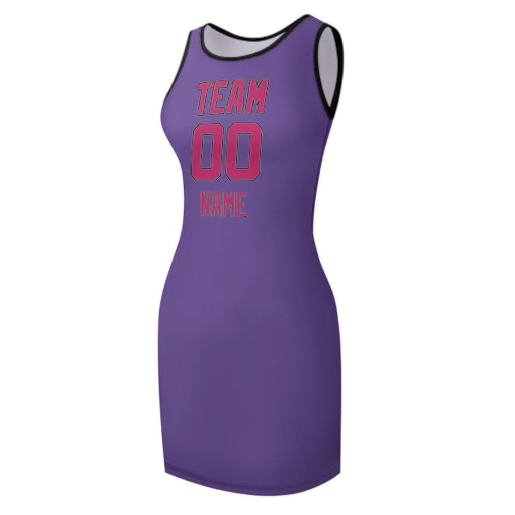 Custom Light Purple Pink Sleeveless Vest Dress