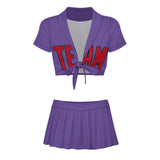 Custom Light Purple Red Cheerleading Uniform Set