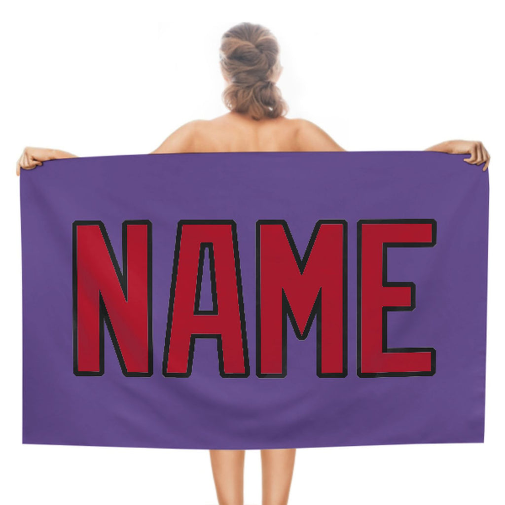 Custom Light Purple Red Beach Towel