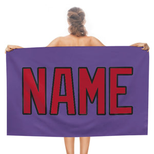 Custom Light Purple Red Beach Towel
