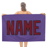 Custom Light Purple Crimson Red Beach Towel