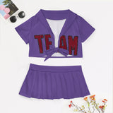 Custom Light Purple Crimson Red Cheerleading Uniform Set