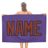 Custom Light Purple Coral Red Beach Towel
