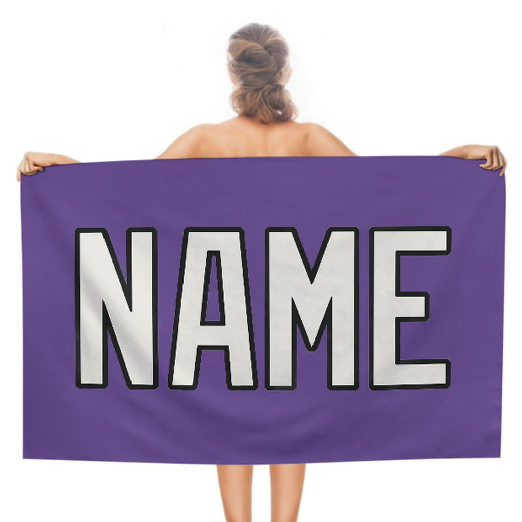 Custom Light Purple White Beach Towel