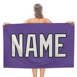 Custom Light Purple White Beach Towel