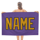 Custom Light Purple Yellow Beach Towel