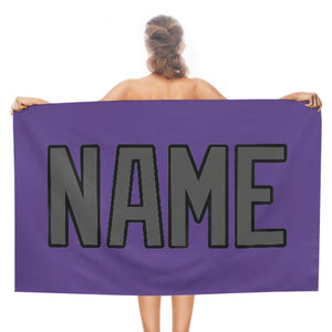 Custom Light Purple Dark Grey Beach Towel