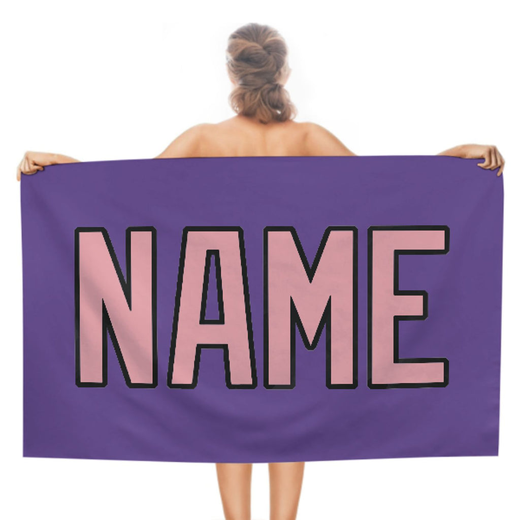 Custom Light Purple Light Pink Beach Towel
