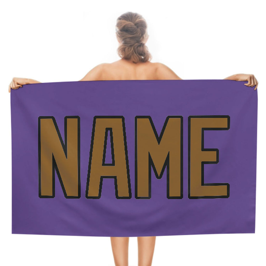 Custom Light Purple Khaki Beach Towel