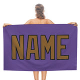 Custom Light Purple Khaki Beach Towel