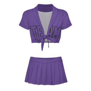 Custom Light Purple Light Purple Cheerleading Uniform Set