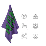 Custom Light Purple Emerald Green Beach Towel