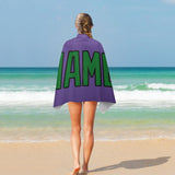 Custom Light Purple Emerald Green Beach Towel