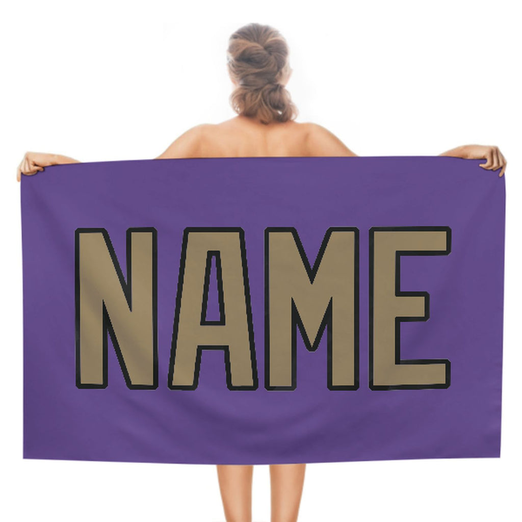 Custom Light Purple Light Khaki Beach Towel