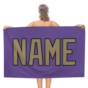 Custom Light Purple Light Khaki Beach Towel