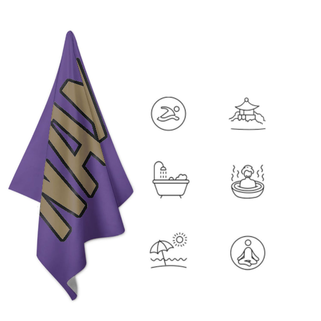 Custom Light Purple Light Khaki Beach Towel