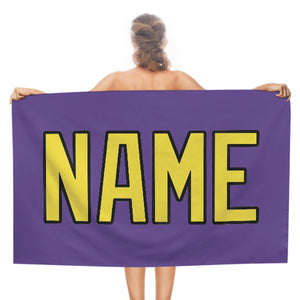 Custom Light Purple Light Yellow Beach Towel