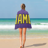 Custom Light Purple Light Yellow Beach Towel
