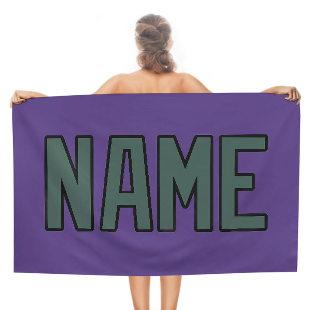 Custom Light Purple Blue Green Beach Towel