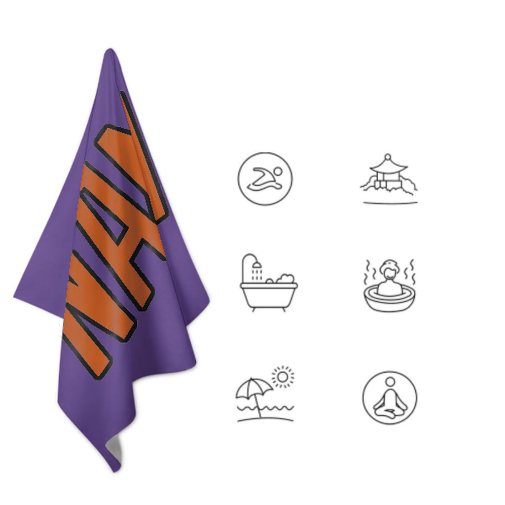 Custom Light Purple Orange Beach Towel