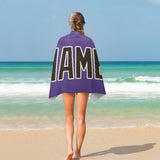 Custom Light Purple Brown Beach Towel