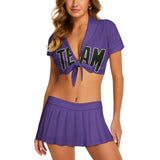 Custom Light Purple Olive Cheerleading Uniform Set