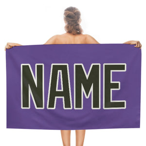 Custom Light Purple Olive Beach Towel