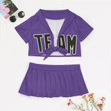 Custom Light Purple Olive Cheerleading Uniform Set