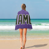 Custom Light Purple Olive Beach Towel