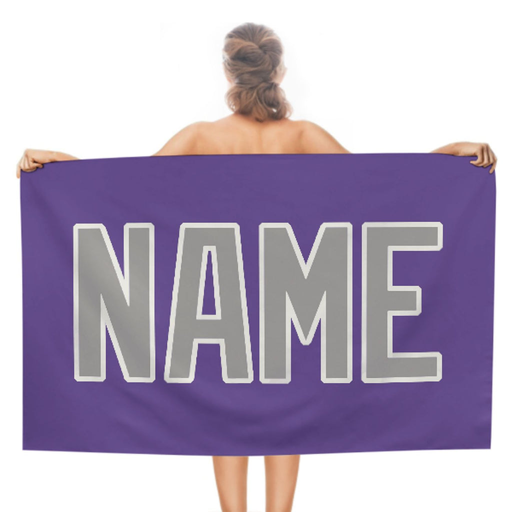 Custom Light Purple Gray Beach Towel