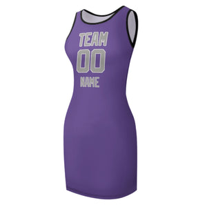 Custom Light Purple Gray Sleeveless Vest Dress