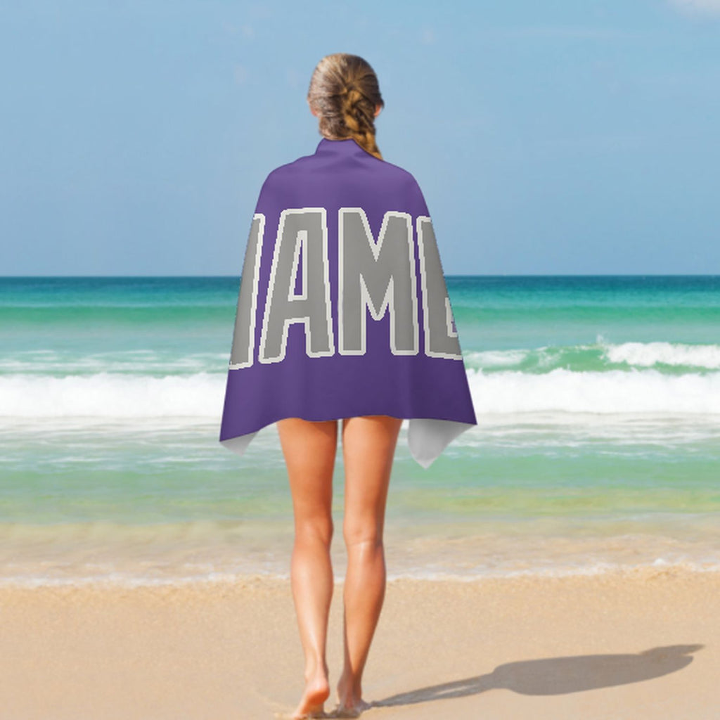 Custom Light Purple Gray Beach Towel