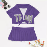 Custom Light Purple Gray Cheerleading Uniform Set